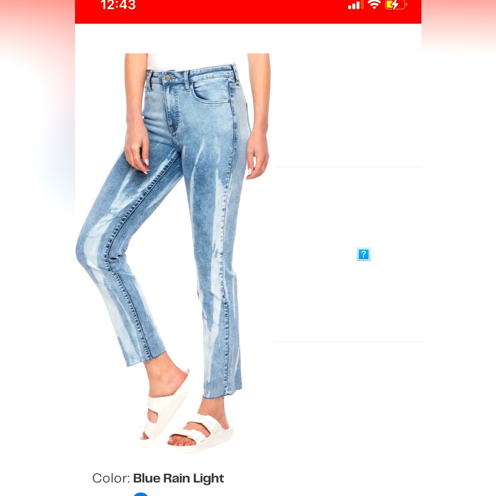 Wash Lab Denim Vera Ankle Straight Leg Jeans (Blue Rain) Sz 29